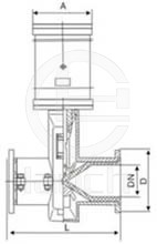 GJ6K41X-6L型常开型气动管夹阀 外形尺寸图2