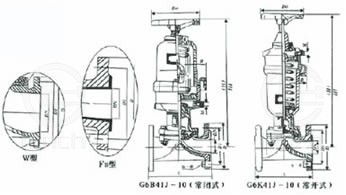 G6B/K41J-6型 气动衬氟隔膜阀 外形尺寸图