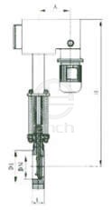 PZ273H/X/F-6/10/16电液动刀形闸阀 外形尺寸图1