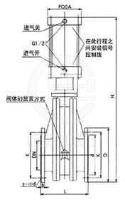 PGZ43CY双闸气锁耐磨陶瓷出料阀Ｃ型 外形尺寸图